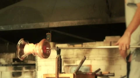 Glass manufacturing process Stock Footage 45777940