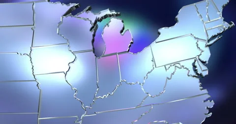 Glass Map of the USA  4K Stock Footage 63674302