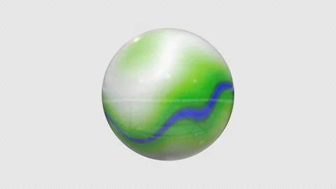 Glass Marble Rotating on a Transparent Background. Seamless Loop. 4K Stock Footage 305533627