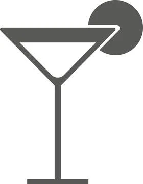Glass of martini on a white background. Vector black and white illustration. Stock Illustration
