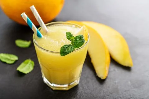 Glass of melon smoothie Foto stock