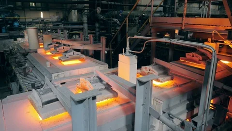 Glass melting furnace Stock Footage 97191653