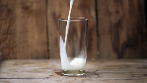 Glass of milk closeup Stock Footage 71240266