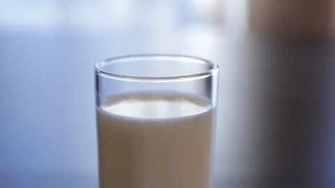 A glass of milk. Stock Footage 112538763
