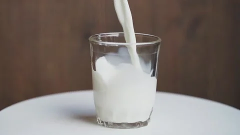 Glass of milk. Stock Footage 148129836