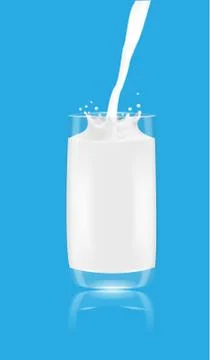 Glass with milk Stock Illustration