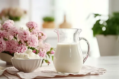 Glass of milk Stock Photos