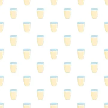 Glass of milk repeating pattern for healthy background Stock Illustration