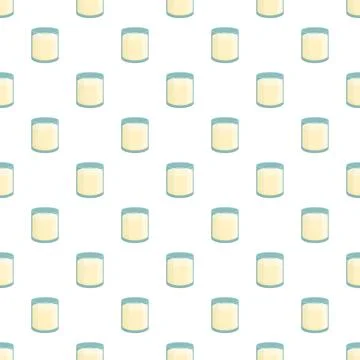 Glass of milk repeating seamless pattern background Stock Illustration