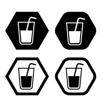 A glass of milk with straw icon vector illustration symbol Isolated template. Illustrazione stock