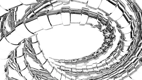 Glass mirror spirals form a closed rotation cycle. Full hd 1920 to 1080 Stock Footage 127054336