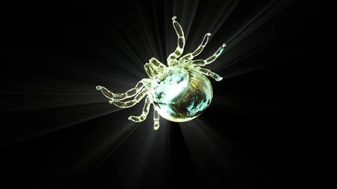 Glass mite bug on black bg rotate endless Stock Footage 330494477