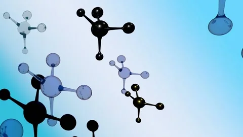 Glass models of molecules. Selective focus Stock Footage 170119453