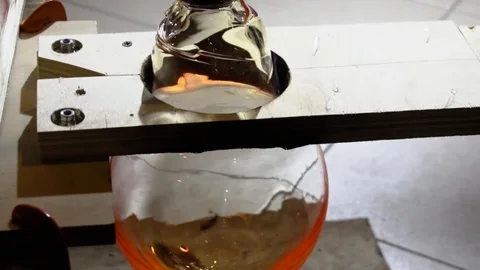 Glass molding a shape process. Stock Footage 108991985