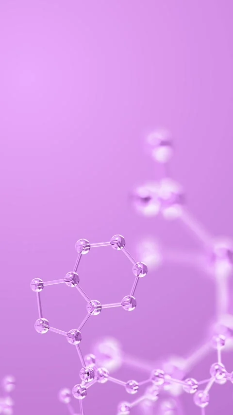 Glass Molecule Structure on Pink Background for Cosmetic Science 스톡 동영상 344916415