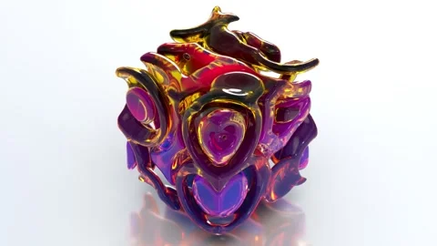 Glass Morphing Cube 31 4K Stock Footage 273241605