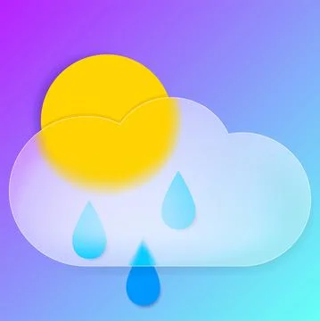 Glass morphism 3d illustration. Vector sky icon. Stock Illustration