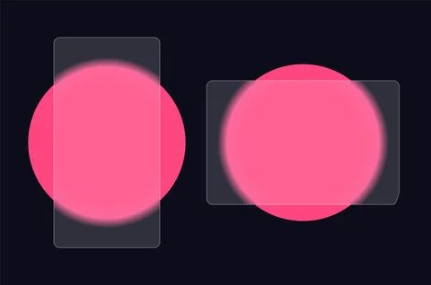 Glass morphism blur red gradient 3d screen transparent vector background Stock Illustration