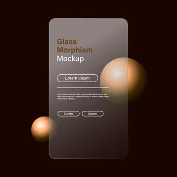 Glass morphism effect presentation mockup template Illustrazione stock