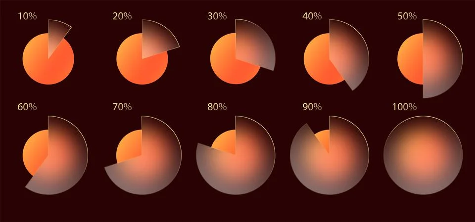 Glass morphism effect. Set of transparent frosted acrylic chart infographic p Stock-Illustration