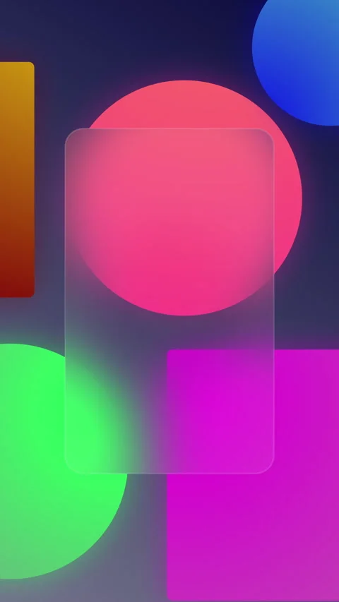 Glass morphism effect with transparent glass and dynamic moving geometric shapes Stock Footage 269129087