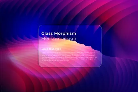 Glass Morphism Mockup Design with Abstract Background Stock Illustration