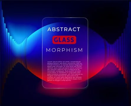 Glass Morphism UI Element on Abstract Wavy Background Illustrazione stock
