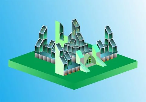 Glass mosque design Stock Illustration