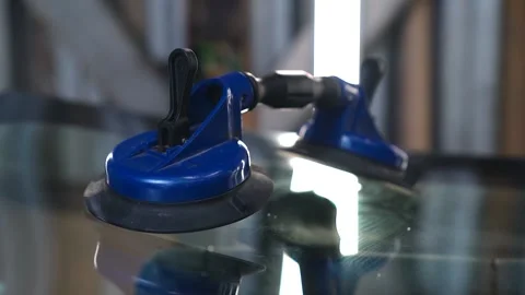 Glass Mover With 2 Claws Double Sucker Hand Tools Suction Cups. Stock Footage 232040179