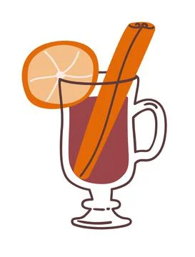 Glass of mulled wine Illustrazione stock