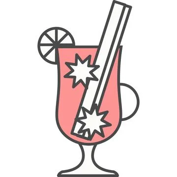 Glass of mulled wine vector icon Stock Illustration