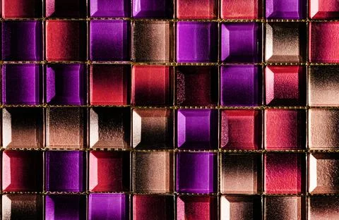 Glass multi-colored wall tile texture close-up. Foto stock