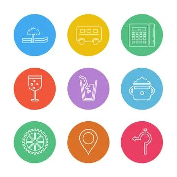 Glass , navigation , calculator , multimedia , camera , user interface  , tec Illustrazione stock