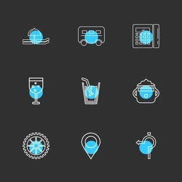 Glass , navigation , calculator , multimedia , camera , user interface  , tec イラスト素材