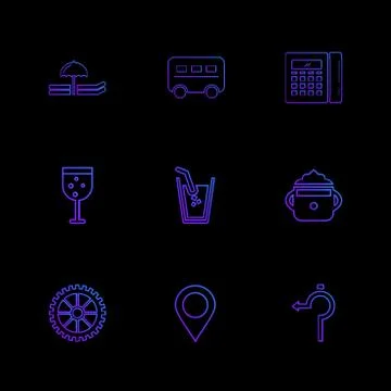 Glass , navigation , calculator , multimedia , camera , user interface  , tec Stock Illustration