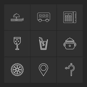 Glass , navigation , calculator , multimedia , camera , user interface  , tec Stock Illustration