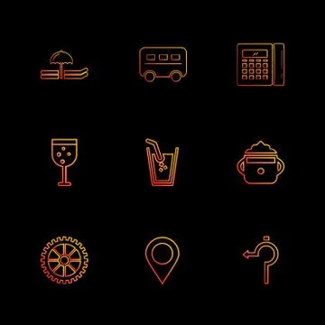 Glass , navigation , calculator , multimedia , camera , user interface  , tec Stock Illustration