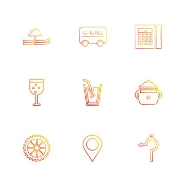 Glass , navigation , calculator , multimedia , camera , user interface  , tec Illustrazione stock