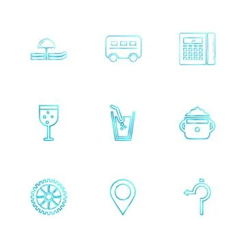 Glass , navigation , calculator , multimedia , camera , user interface  , tec Illustrazione stock
