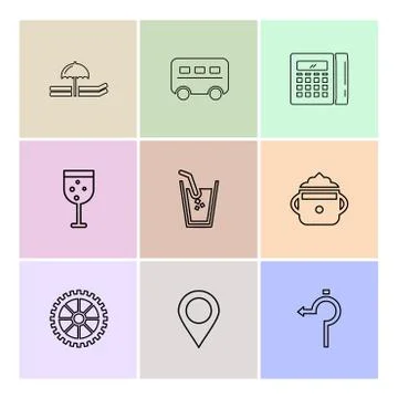 Glass , navigation , calculator , multimedia , camera , user interface  , tec Stock Illustration
