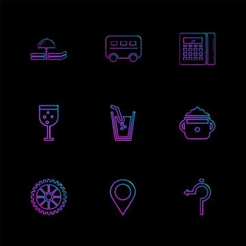 Glass , navigation , calculator , multimedia , camera , user interface  , tec Stock Illustration