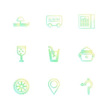 Glass , navigation , calculator , multimedia , camera , user interface  , tec Stock Illustration