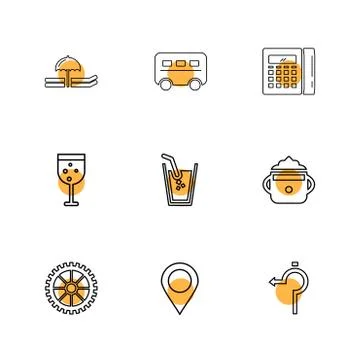 Glass , navigation , calculator , multimedia , camera , user interface  , tec Illustrazione stock