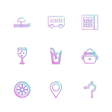Glass , navigation , calculator , multimedia , camera , user interface  , tec Illustrazione stock