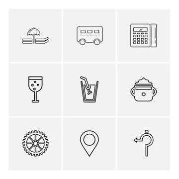Glass , navigation , calculator , multimedia , camera , user interface  , tec Illustrazione stock
