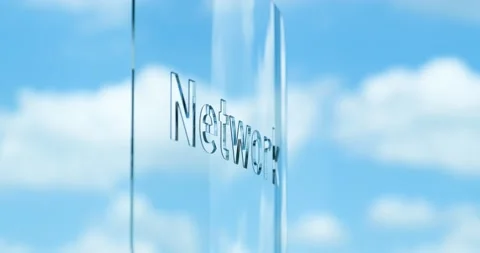 Glass network Lettering and Clouds in the Background Stock Footage 197461207