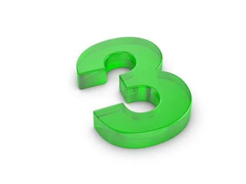 Glass number Three Stock Illustration