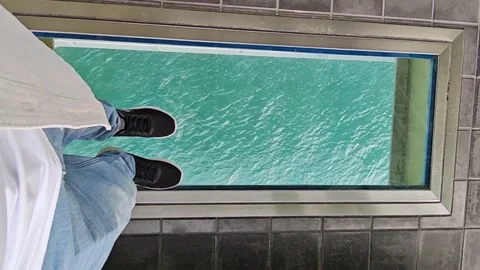 Glass Observation Deck Overlooking the Ocean in Kobe Stock Footage 321434898