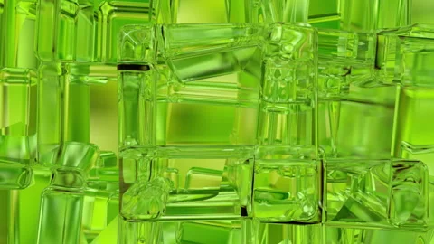 Glass or ice cubes. Abstract background. 3D rendering Stock Footage 139003144