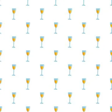 Glass of orange liquid repeating seamless pattern Stock Illustration